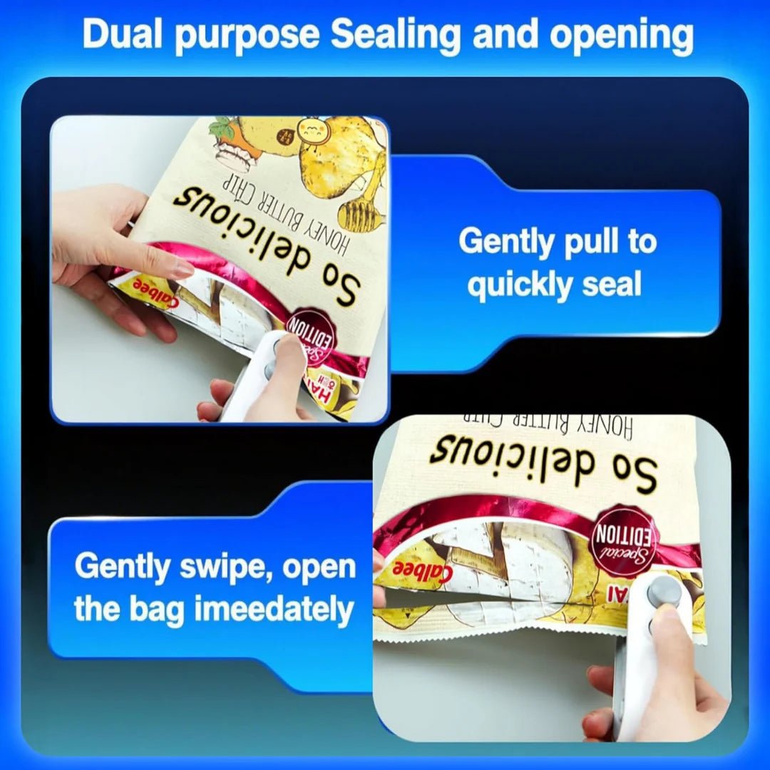 2-in-1 Mini Bag Sealer – USB Rechargeable & Long Lasting Battery - Ventrokahome